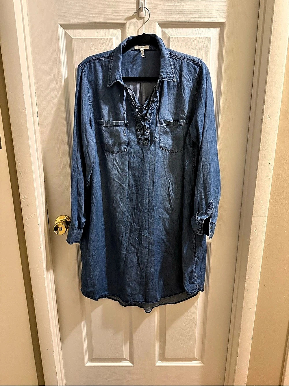 maurices Blue Long Sleeve Tunic Dress Size XL